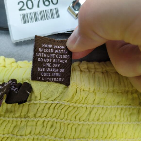 Speed Control Yellow Tiered Midi Skirt Plus Sz 3X Elastic Waist Smocked Peasant - Picture 5 of 10